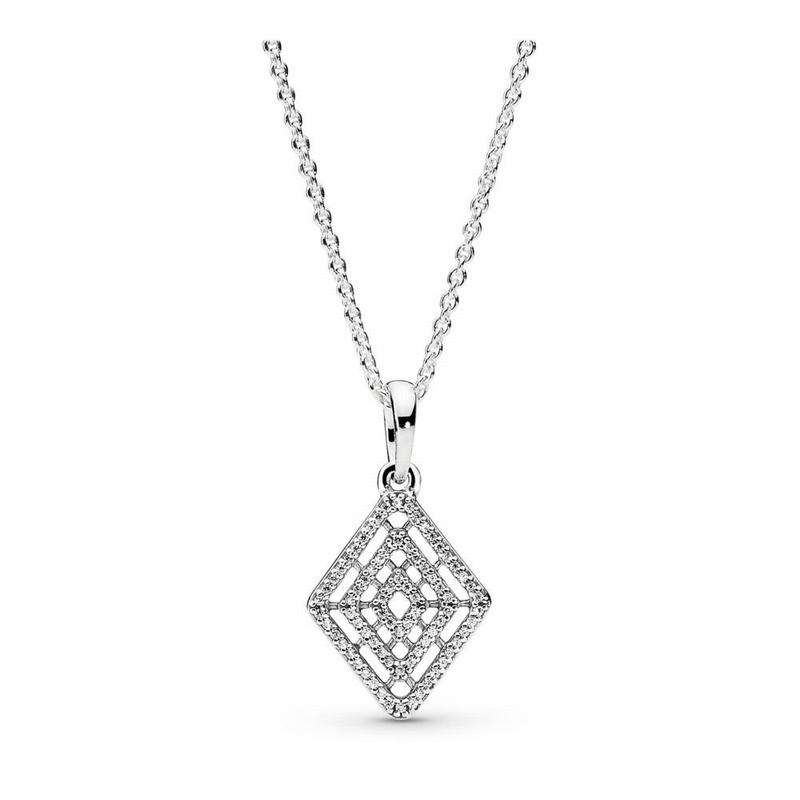 Pandora Geometric Lines Necklace & Pendant Clearance NZ, Sterling Silver (206594-IEO)